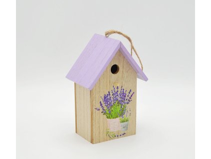 Ptačí budka levandule 10x8x18cm přírodní