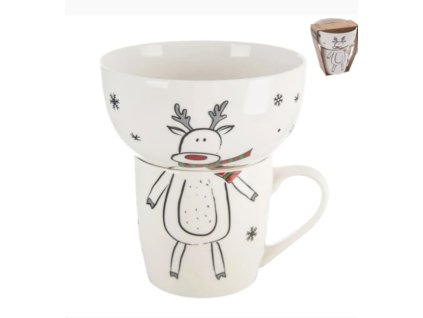 Hrnek + miska porcelánový set sob 0,35 l3