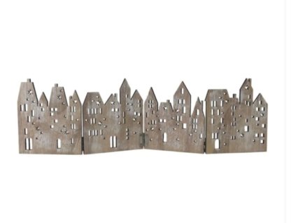 Dřevěná dekorační vesnička skládací