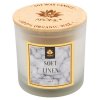 Svíčka 400 g s dřevěným knotem a víčkem, Soft Linen1