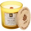 Svíčka 400 g s dřevěným knotem a víčkem, Vanilla Delight