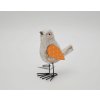Ptáček dřevo na nožkách 10x3x12cm bílý