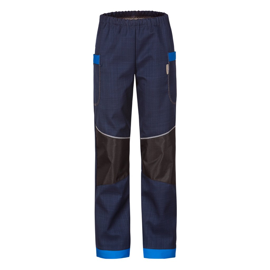 Dětské softshellové kalhoty jaro až podzim tmavě modro-modré