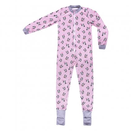 Overal Pink 1Detsky spaci overal bavlneny s tapickami ruzovy pandaPink Panda Overal