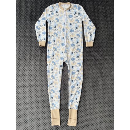 Dětské pyžamo overal s ťapičkami Sloník