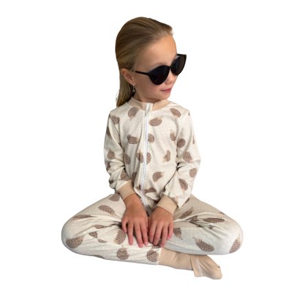 Detsky Overal Pyzamo s Tapickami Bavlna Jezci