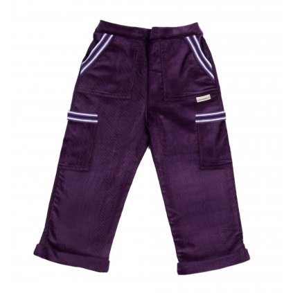Dětské manšestrové kalhoty fialové