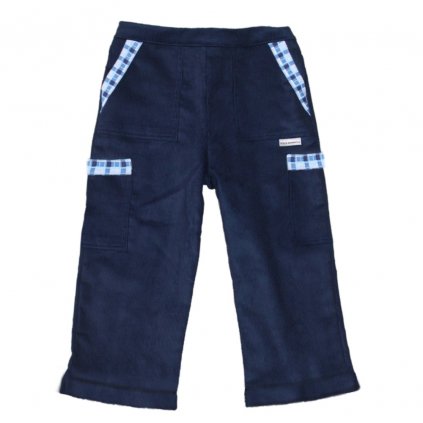 Dětské manšestrové kalhoty zateplené modré