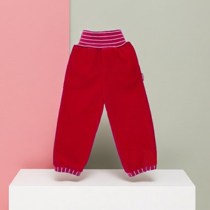 Veselá Nohavice Dětské microfleecové tepláky červené Velikost 68 edited 2