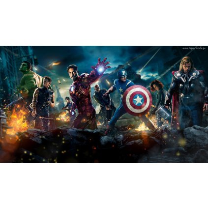 samolepka Avengers, Hulk, Hawkeye, Iron Man, Nick Fury, Kapitán Amerika, Black Widow a Thor