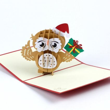 3D prianie Veselé Vianoce praje sovička