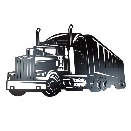 Drevená nástenná dekorácia Čierny kamión