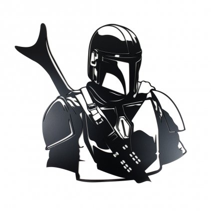 Drevená nástenná dekorácia Star Wars Mandalorian čierny