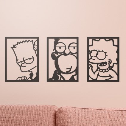 Samolepka na stenu Bart Homer Lisa Simpsonovci