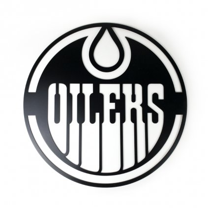 Drevená nástenná dekorácia Hokejový tím Edmonton Oilers