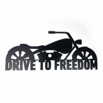 Drevená nástenná čierna dekorácia Drive to Freedom