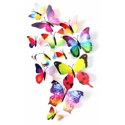3D Motýliky Viacfarebné