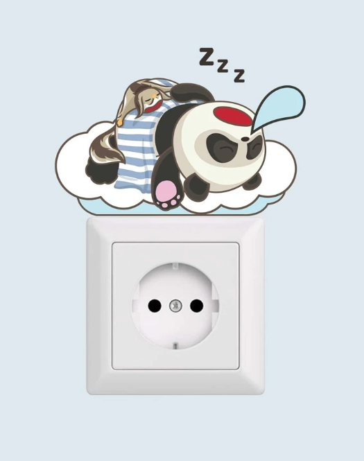 Samolepka na vypínač Spiaca panda
