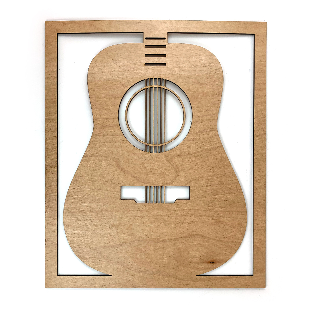 Drevená nástenná dekorácia Klasická gitara