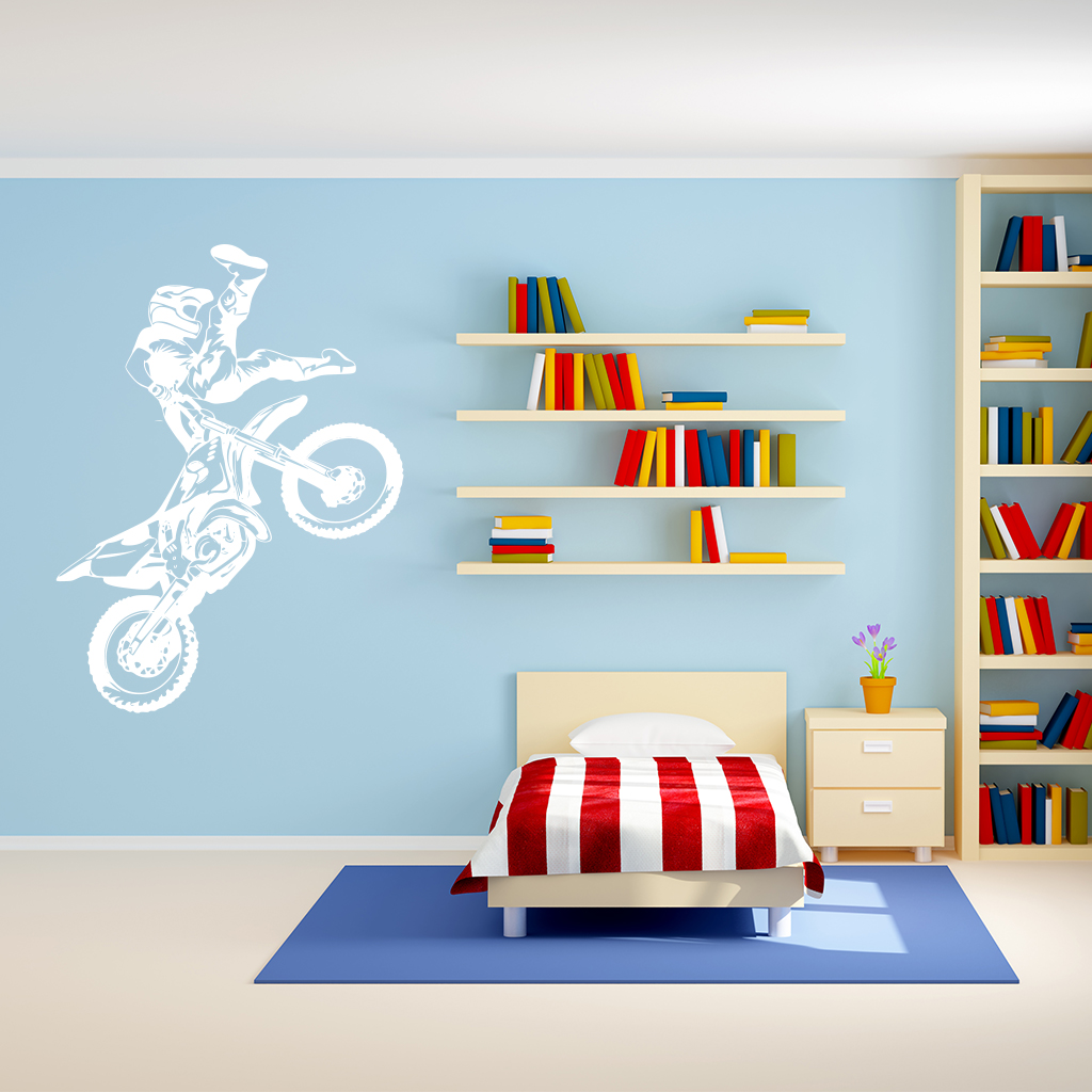 Samolepka Freestyle Motocross Farba: bílá, Veľkosť: 100 x 74 cm