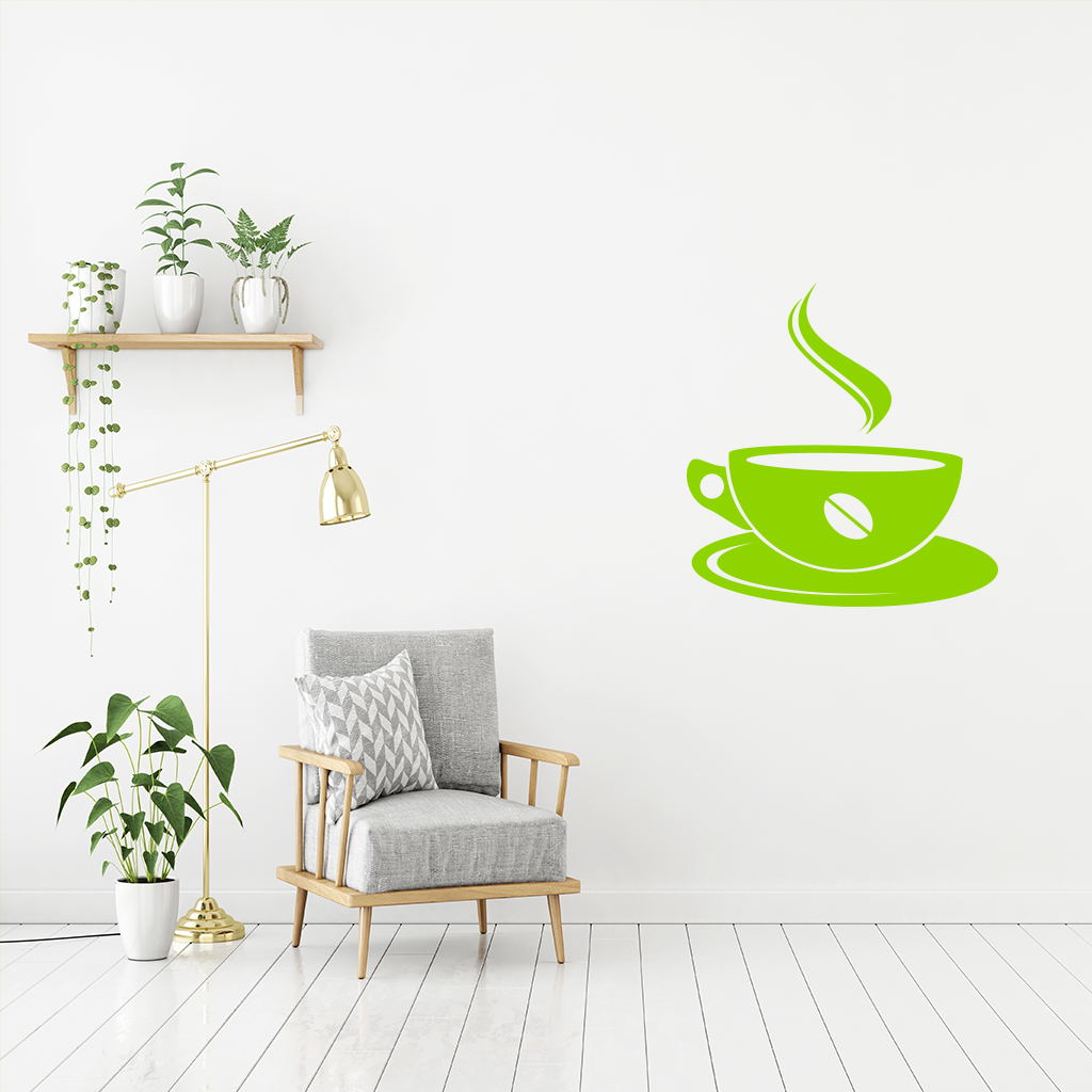 Samolepka Pražená káva Farba: zelená, Veľkosť: 100 x 105 cm