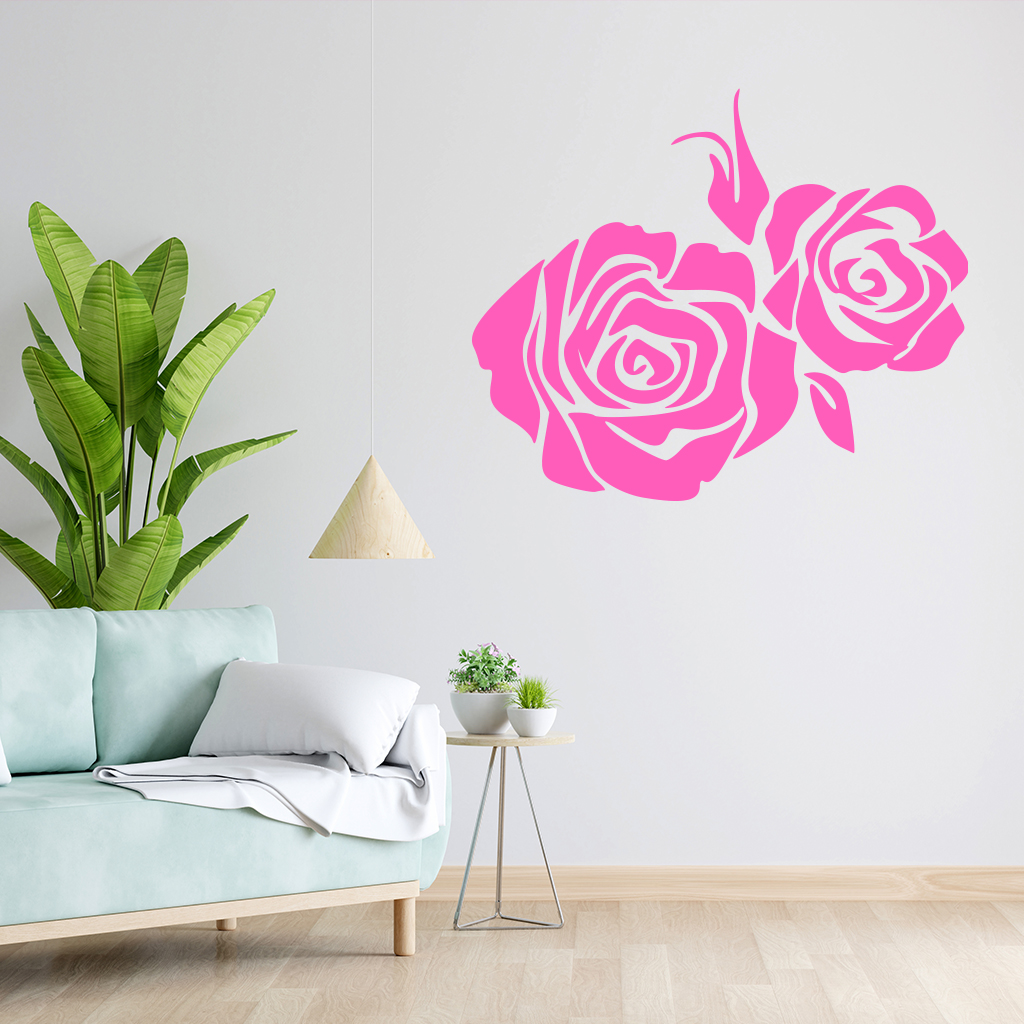 Samolepka Ruža Farba: růžová, Veľkosť: 100 x 118 cm