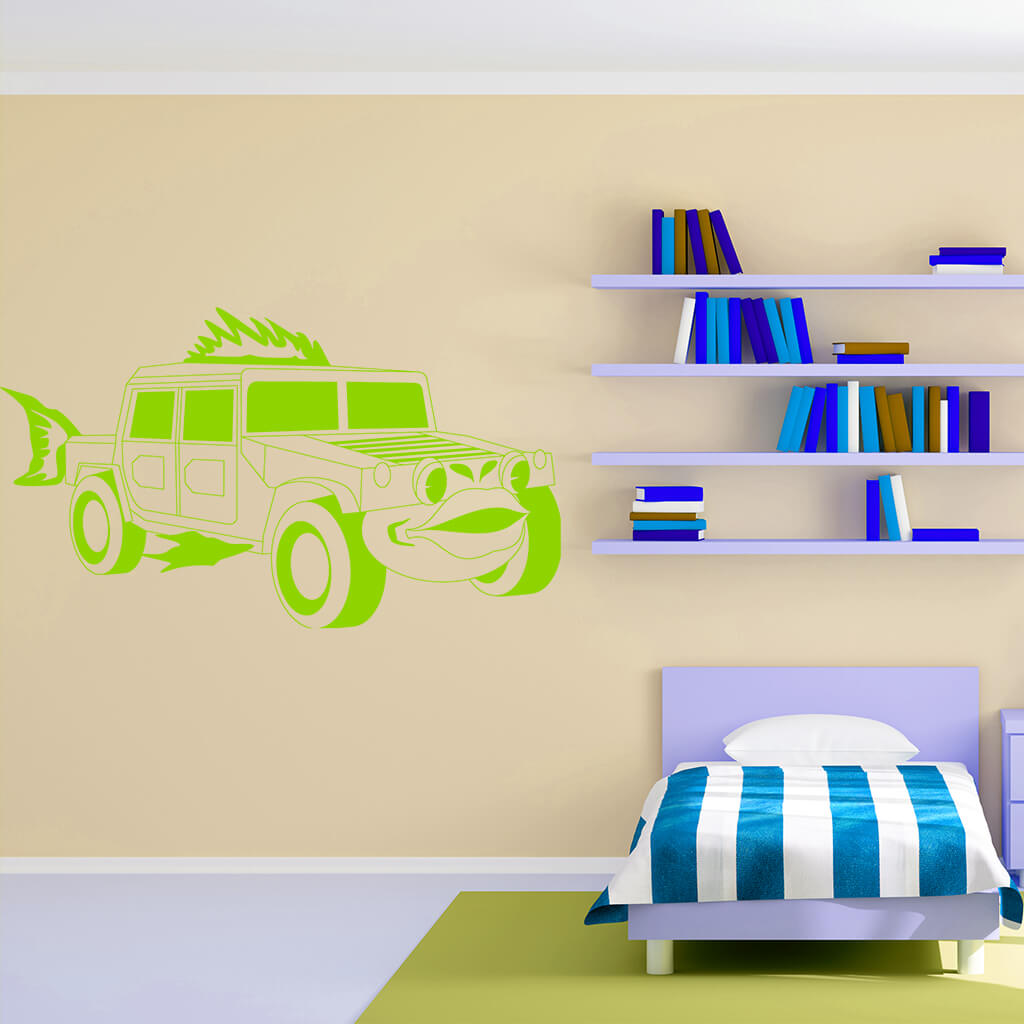 Samolepka Detské autíčko Jeep Farba: zelená, Veľkosť: 100 x 58 cm