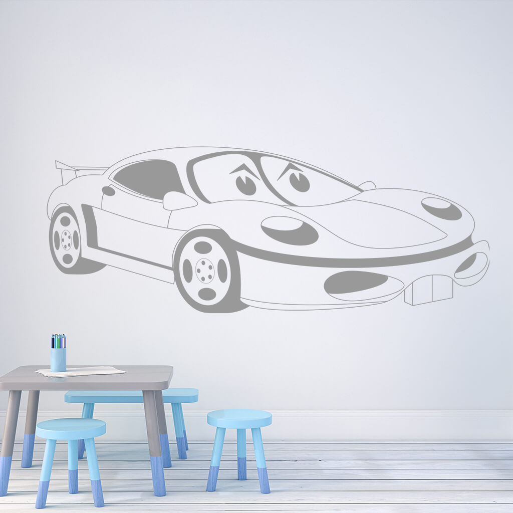 Samolepka Detské autíčko Porsche Farba: šedá, Veľkosť: 100 x 44 cm