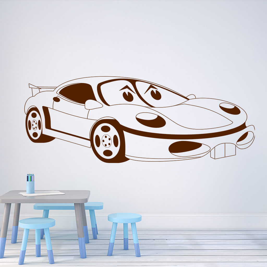 Samolepka Detské autíčko Porsche Farba: hnědá, Veľkosť: 100 x 44 cm