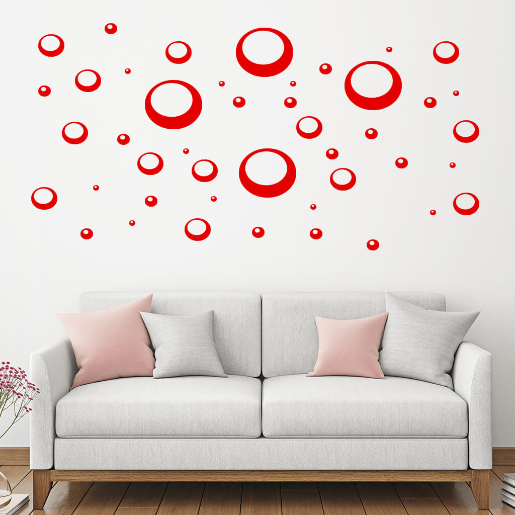 Samolepka Bubliny Farba: červená, Veľkosť: 100 x 117 cm