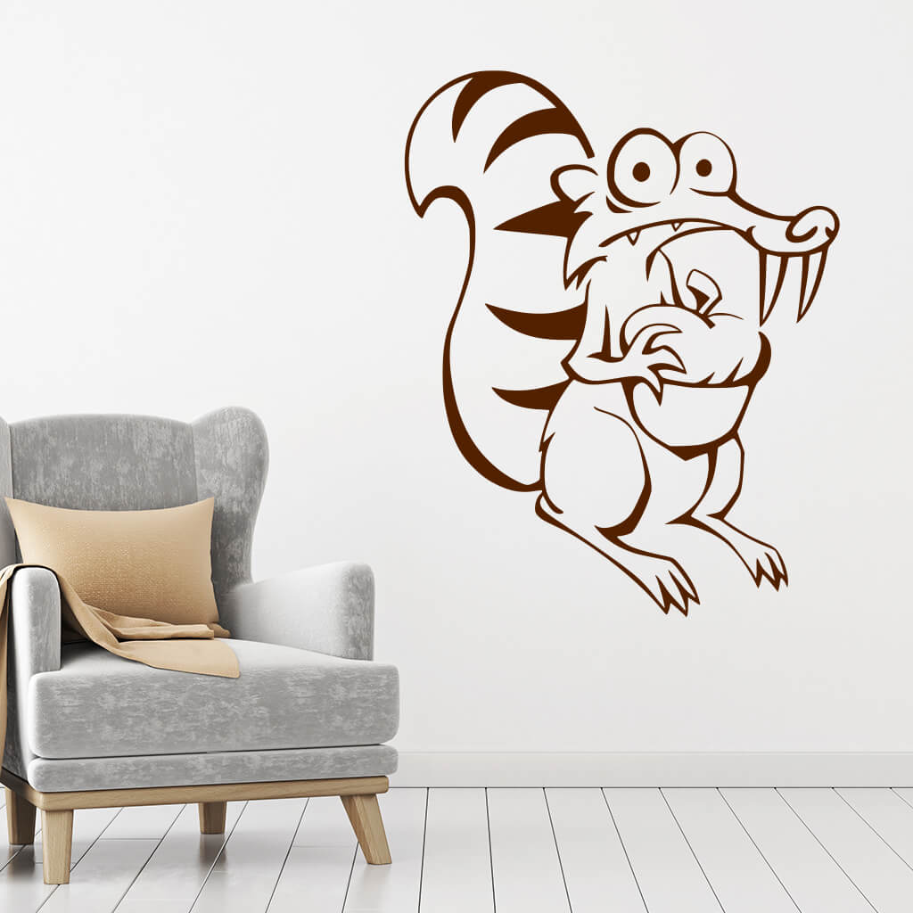 Samolepka Veverička Scrat Farba: hnědá, Veľkosť: 100 x 79 cm