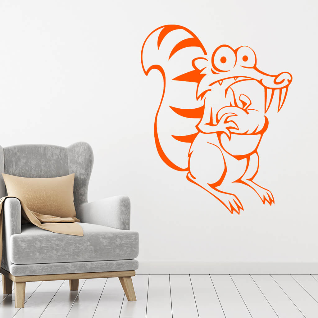 Samolepka Veverička Scrat Farba: oranžová, Veľkosť: 100 x 79 cm