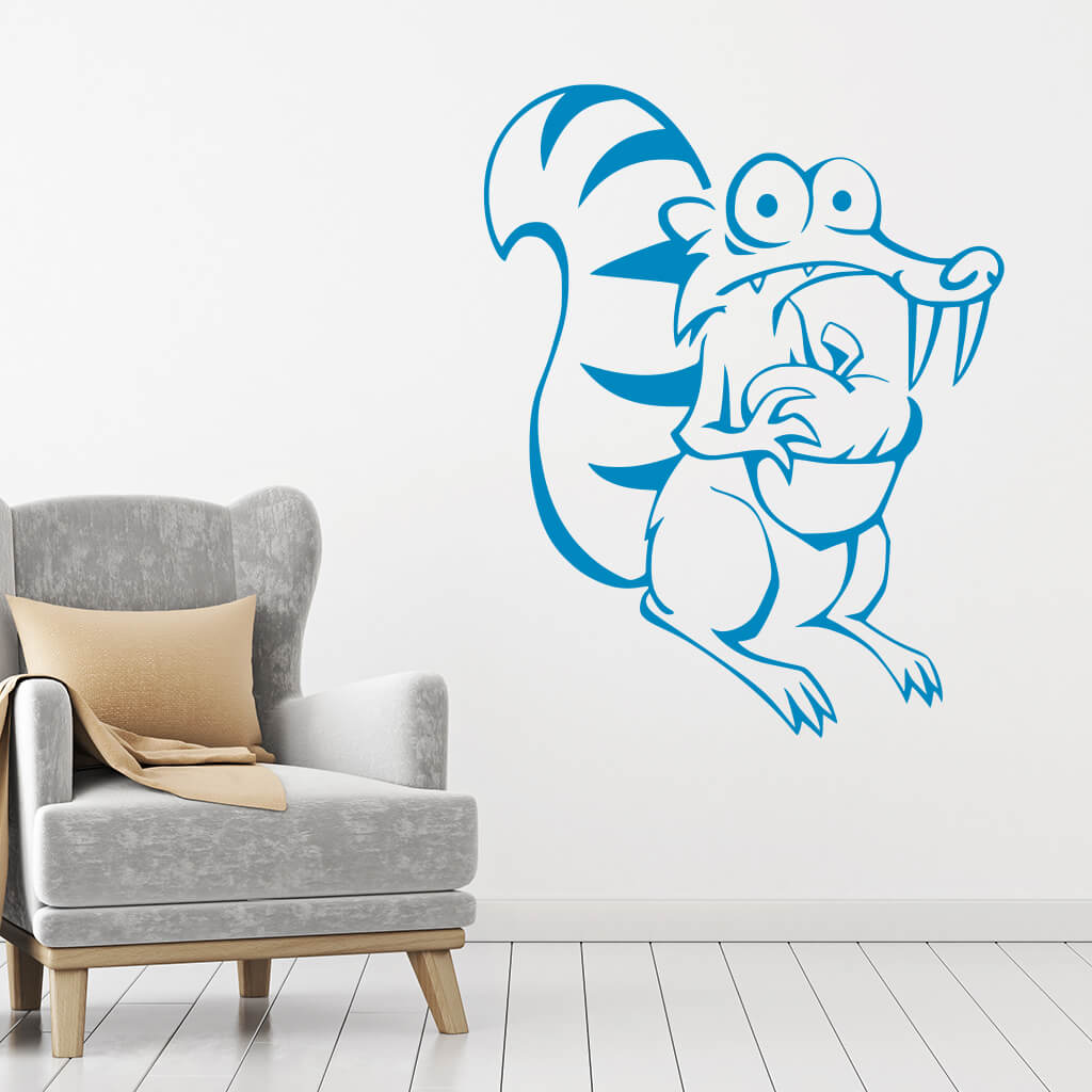 Samolepka Veverička Scrat Farba: modrá, Veľkosť: 100 x 79 cm