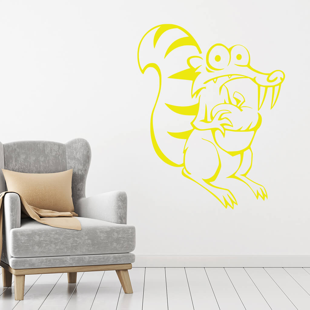 Samolepka Veverička Scrat Farba: žlutá, Veľkosť: 100 x 79 cm
