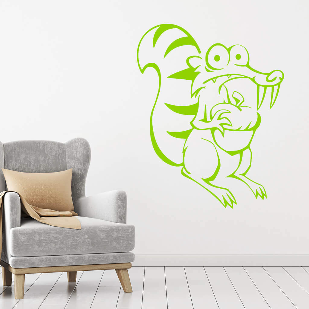 Samolepka Veverička Scrat Farba: zelená, Veľkosť: 100 x 79 cm