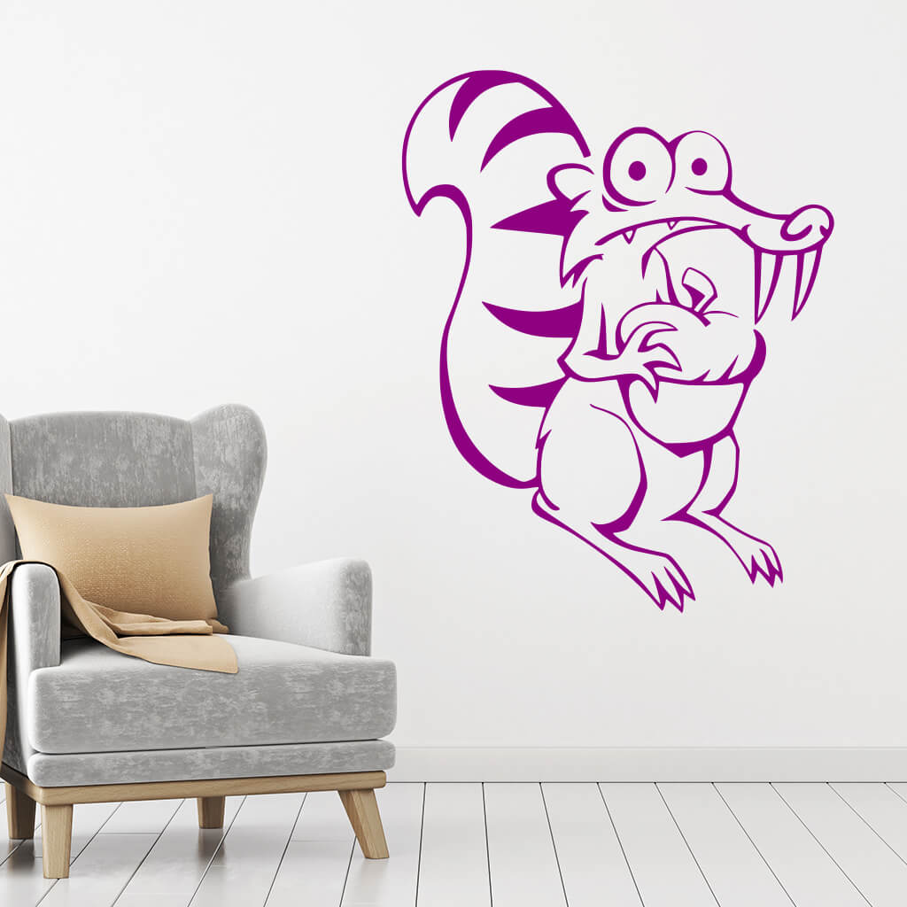 Samolepka Veverička Scrat Farba: fialová, Veľkosť: 100 x 79 cm