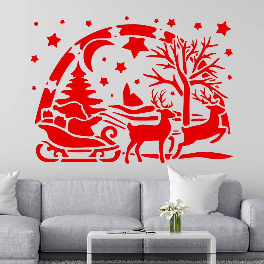 Samolepka Santa Claus Farba: červená, Veľkosť: 100 x 72 cm