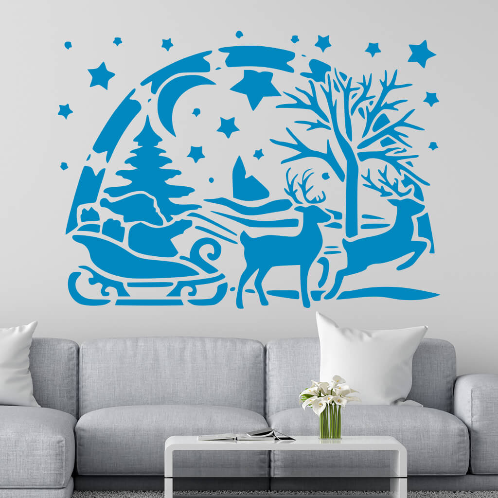 Samolepka Santa Claus Farba: modrá, Veľkosť: 100 x 72 cm