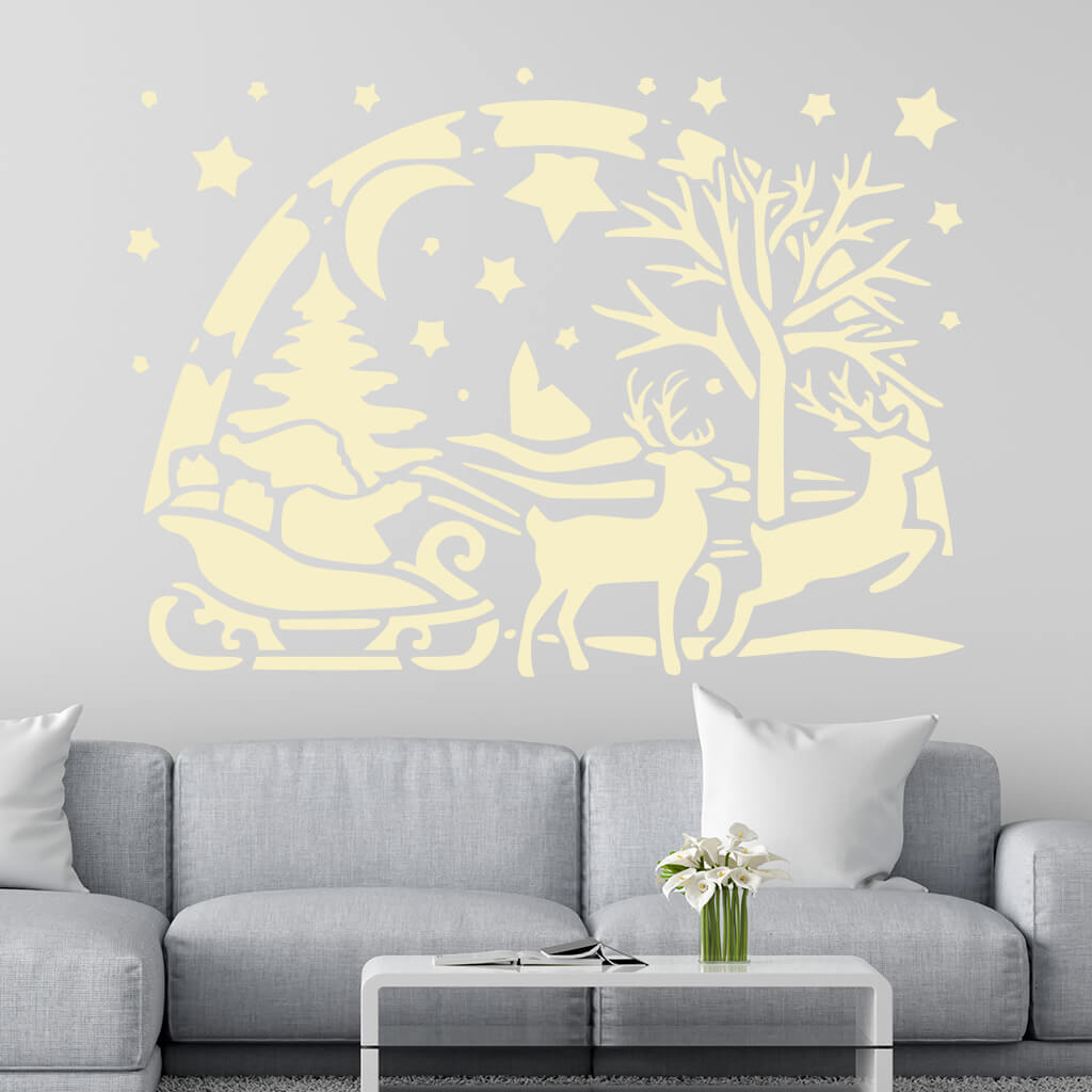 Samolepka Santa Claus Farba: béžová, Veľkosť: 80 x 58 cm