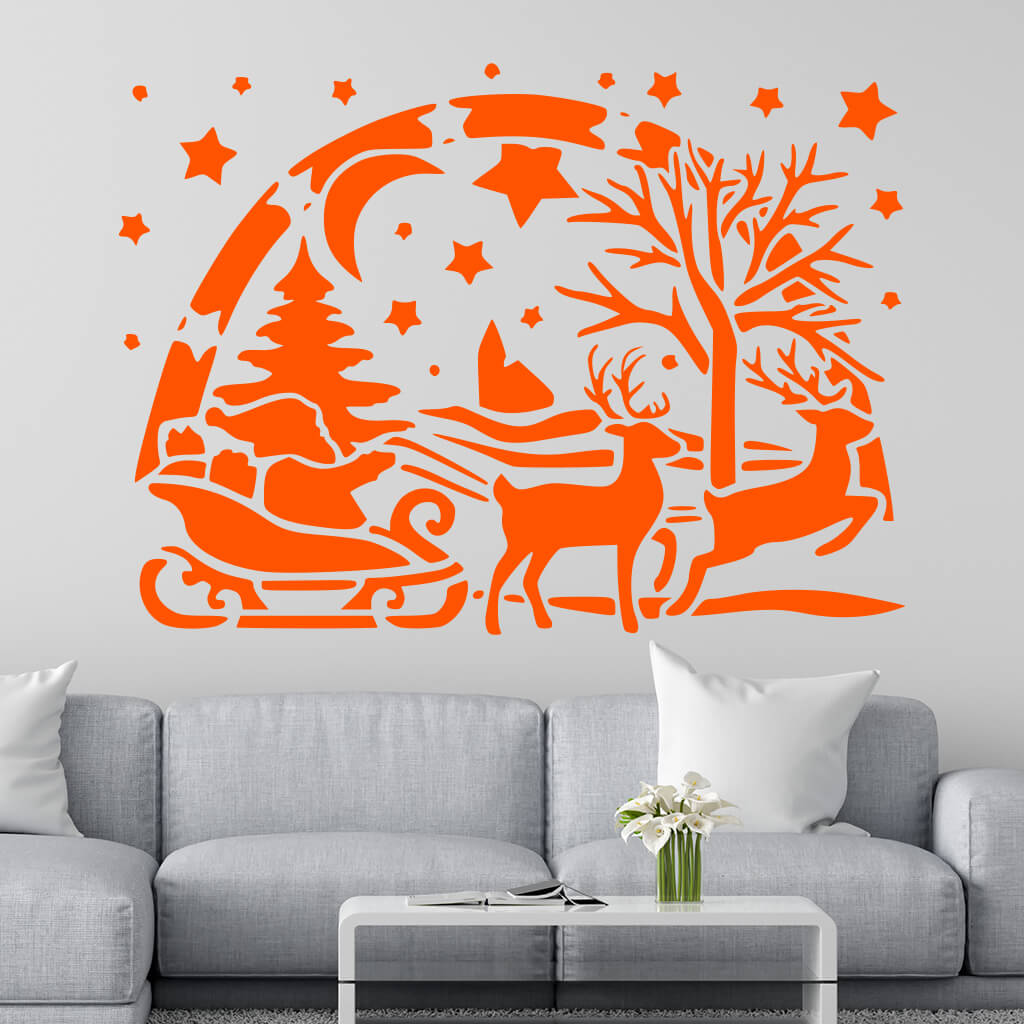 Samolepka Santa Claus Farba: oranžová, Veľkosť: 100 x 72 cm