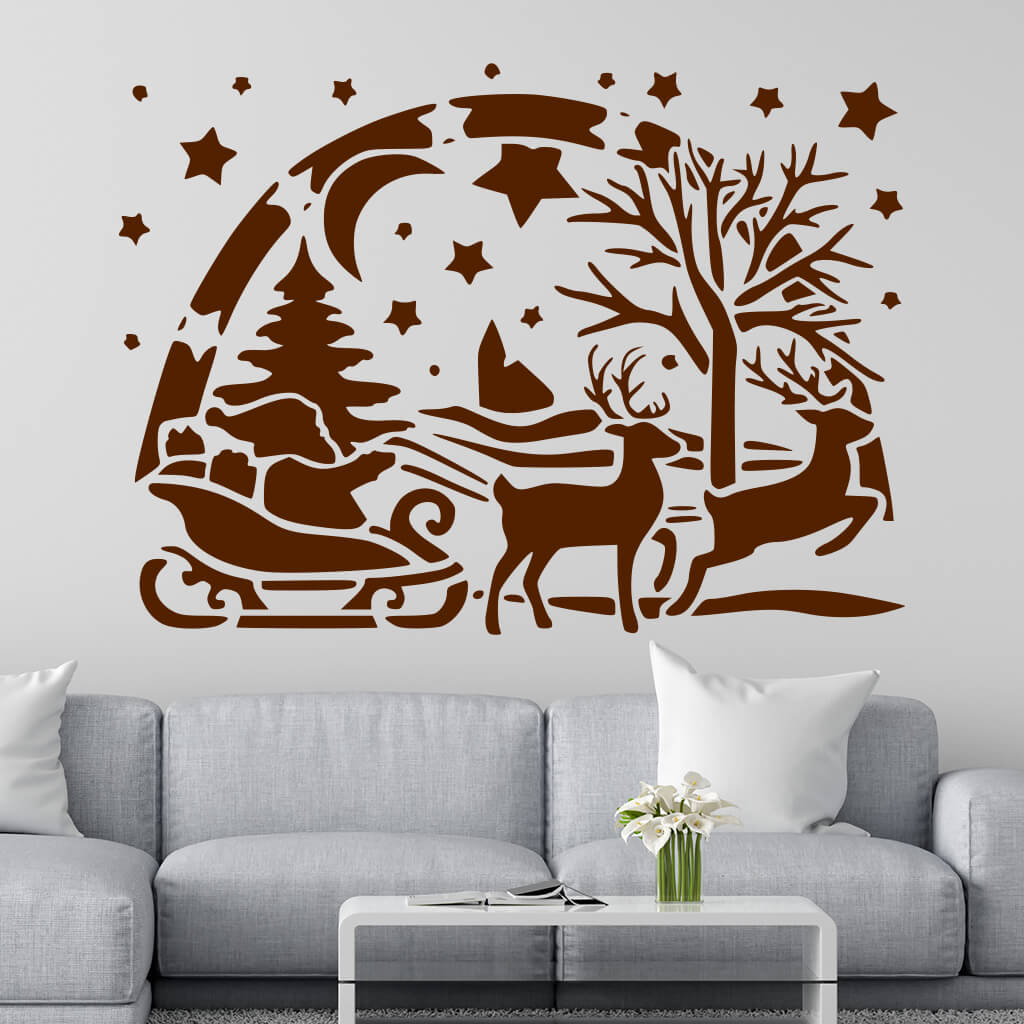 Samolepka Santa Claus Farba: hnědá, Veľkosť: 100 x 72 cm