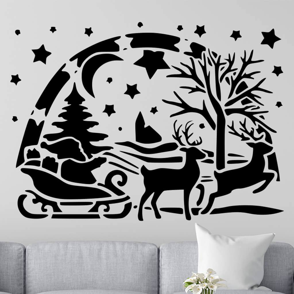 Samolepka Santa Claus Farba: černá, Veľkosť: 100 x 72 cm