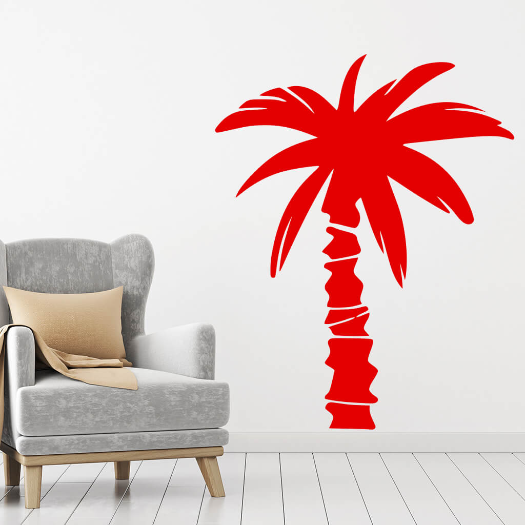 Samolepka Tropická palma Farba: červená, Veľkosť: 100 x 79 cm