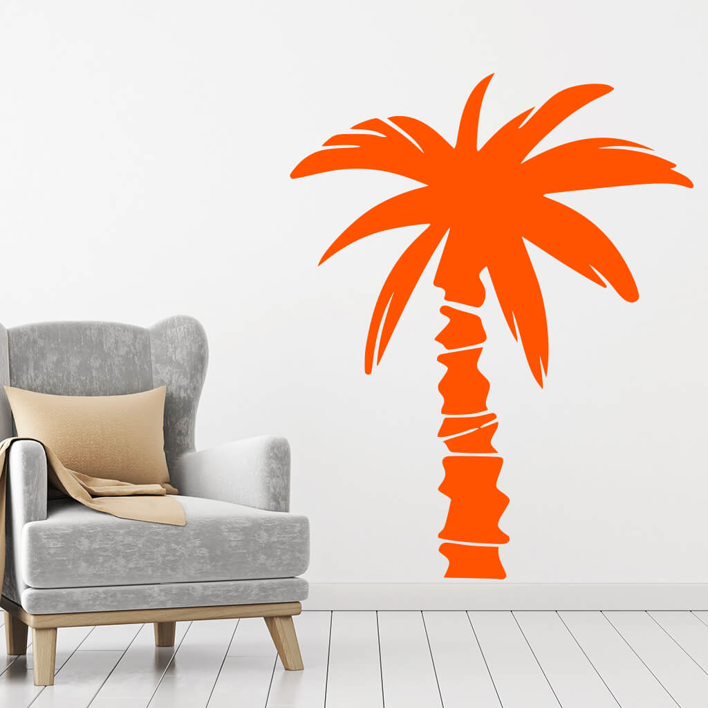 Samolepka Tropická palma Farba: oranžová, Veľkosť: 100 x 79 cm