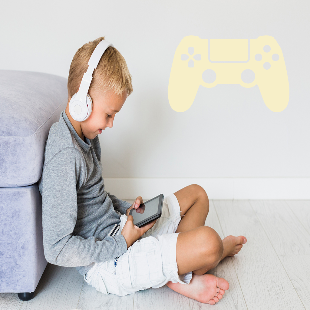 Samolepka Ovládač na playstation Farba: béžová, Veľkosť: 100 x 64 cm