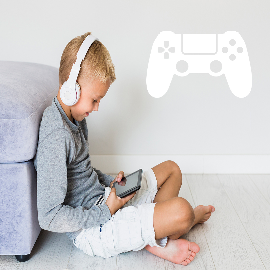Samolepka Ovládač na playstation Farba: bílá, Veľkosť: 100 x 64 cm
