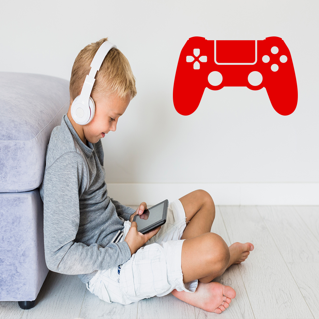 Samolepka Ovládač na playstation Farba: červená, Veľkosť: 100 x 64 cm
