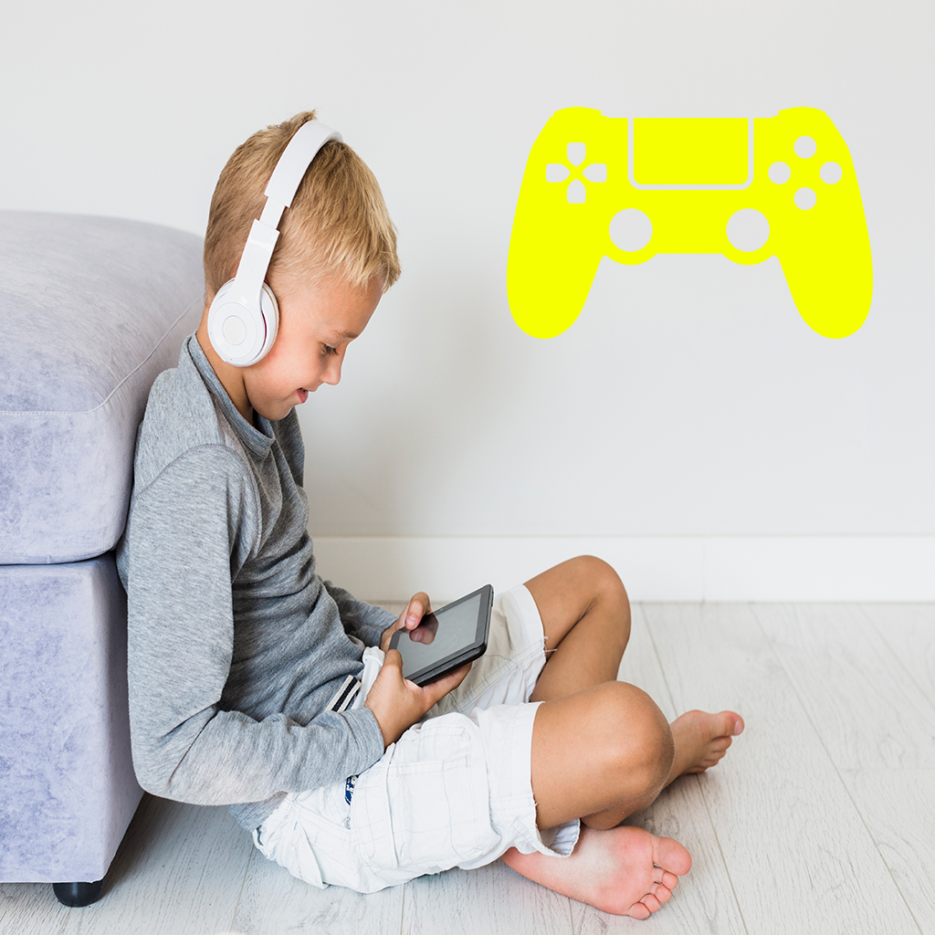 Samolepka Ovládač na playstation Farba: žlutá, Veľkosť: 100 x 64 cm