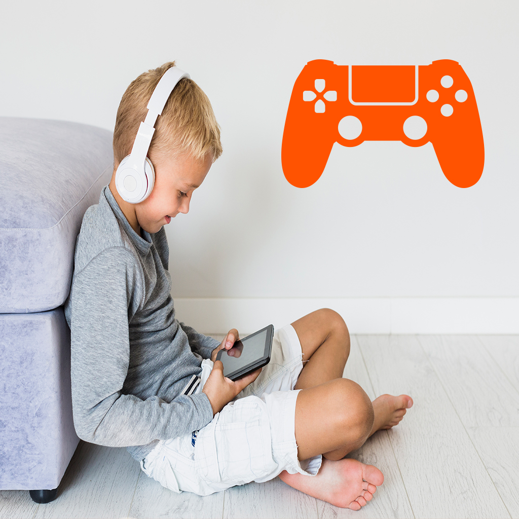 Samolepka Ovládač na playstation Farba: oranžová, Veľkosť: 100 x 64 cm