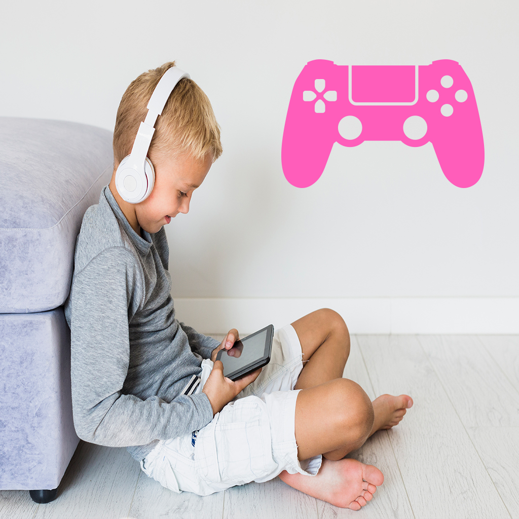 Samolepka Ovládač na playstation Farba: růžová, Veľkosť: 100 x 64 cm